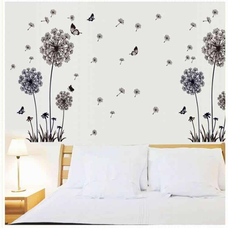Pastoral Style Wall Stickers with Flying Butterflies Design