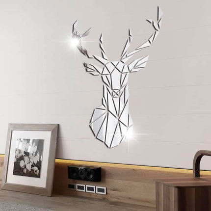 3D Mirror Deer Wall Sticker - wnkrs