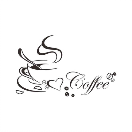 Coffee Cup Design Vinyl Kitchen Wall Sticker - wnkrs