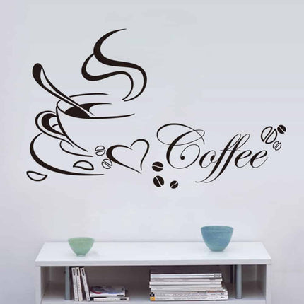 Coffee Cup Design Vinyl Kitchen Wall Sticker - wnkrs