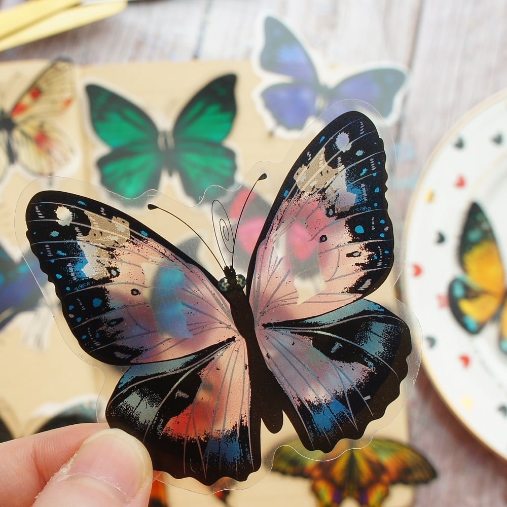 Tropical Rainforest Butterfly PVC Stickers 28 pcs Set