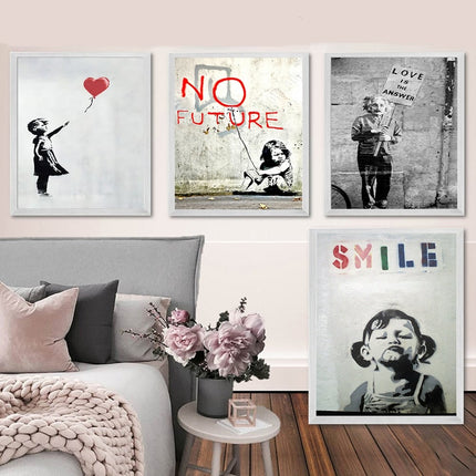 Abstract Wall Art Canvas Banksy Style - wnkrs