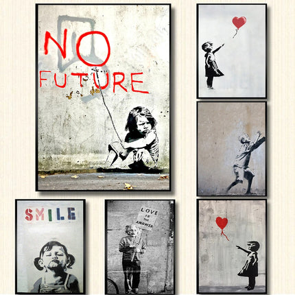 Abstract Wall Art Canvas Banksy Style - wnkrs