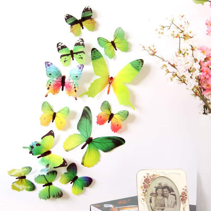 3D Rainbow Butterflies PVC Wall Stickers Set - wnkrs