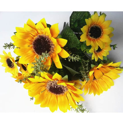 13-Head Yellow Silk Sunflower - wnkrs
