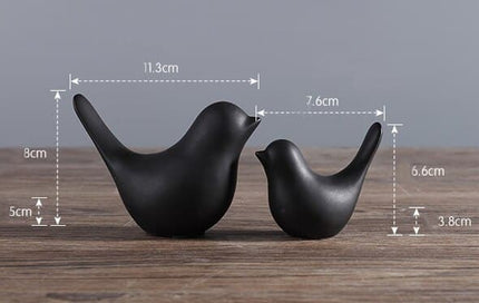 Abstract Ceramic Bird Figurines Pair - wnkrs