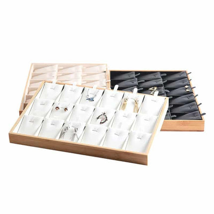 Bamboo and Leather Jewelry Display Organizer - Wnkrs