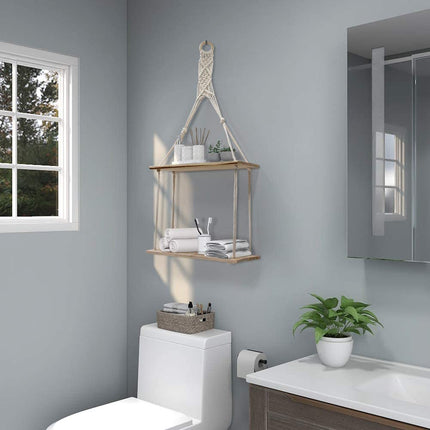 2-Tier Hanging Macrame Shelf - wnkrs