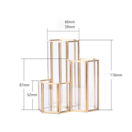 Golden Frame Hexagon Shaped Makeup Organizer - Wnkrs