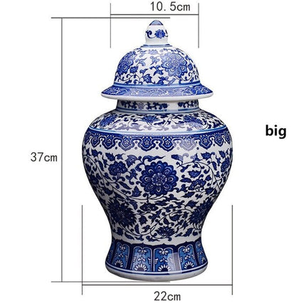 Antique Blue Patterned Ceramic Vase - Wnkrs