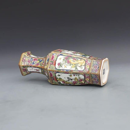 Antique Style Hexagonal Porcelain Vase - Wnkrs