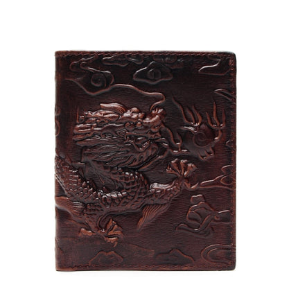 Chinese Dragon Patterned Genuine Leather Men's Wallet - Wnkrs