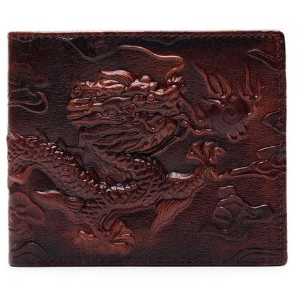 Chinese Dragon Patterned Genuine Leather Men's Wallet - Wnkrs