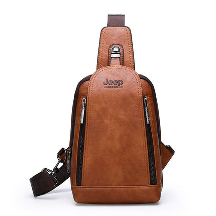 Men's Leather Sling Bag with Wallet - Wnkrs