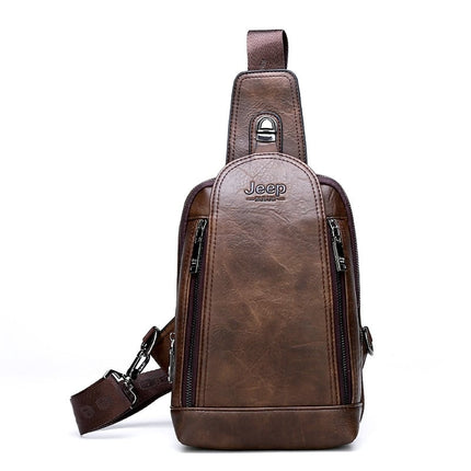 Men's Leather Sling Bag with Wallet - Wnkrs