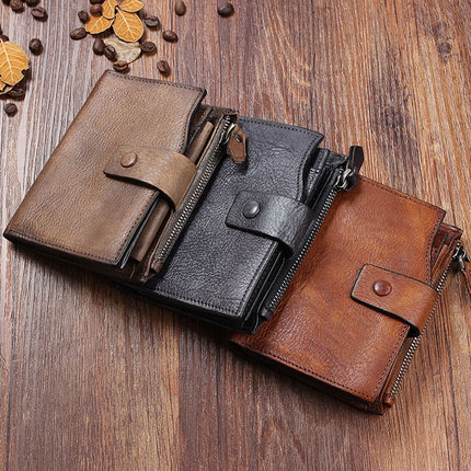 Casual Vintage Style Genuine Leather Men's Wallet - Wnkrs