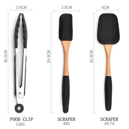 Wooden Handle Silicone Kitchenware Set - wnkrs