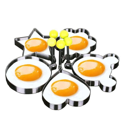 Cute Easy-to-Use Eco-Friendly Stainless Steel Fried Egg Molds Set - wnkrs