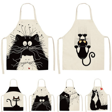 Women's Cat Printed Kitchen Apron - wnkrs
