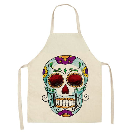 Sugar Skull Patterned Kitchen Apron - wnkrs