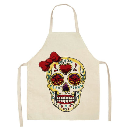 Sugar Skull Patterned Kitchen Apron - wnkrs