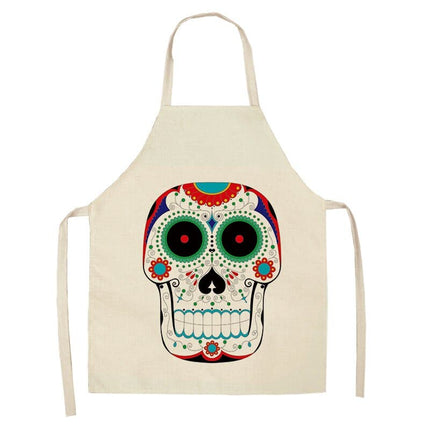 Sugar Skull Patterned Kitchen Apron - wnkrs