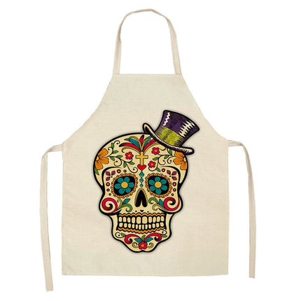 Sugar Skull Patterned Kitchen Apron - wnkrs
