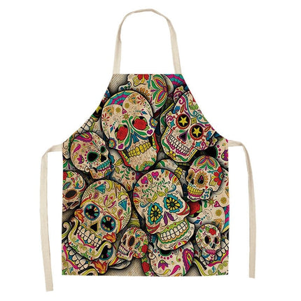 Sugar Skull Patterned Kitchen Apron - wnkrs