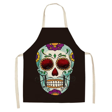 Sugar Skull Patterned Kitchen Apron - wnkrs