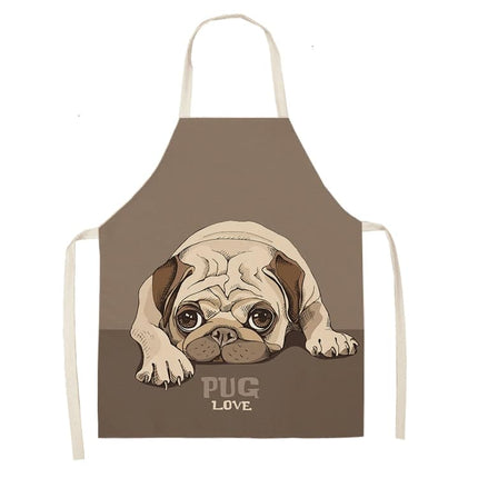 Funny Pug Print Apron - Wnkrs