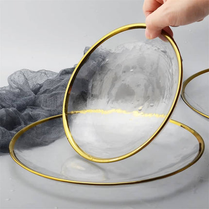 Gold Inlay Edge Glass Plates - Wnkrs