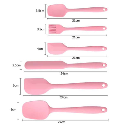 Pink Silicone Baking Tools 6 pcs Set - Wnkrs