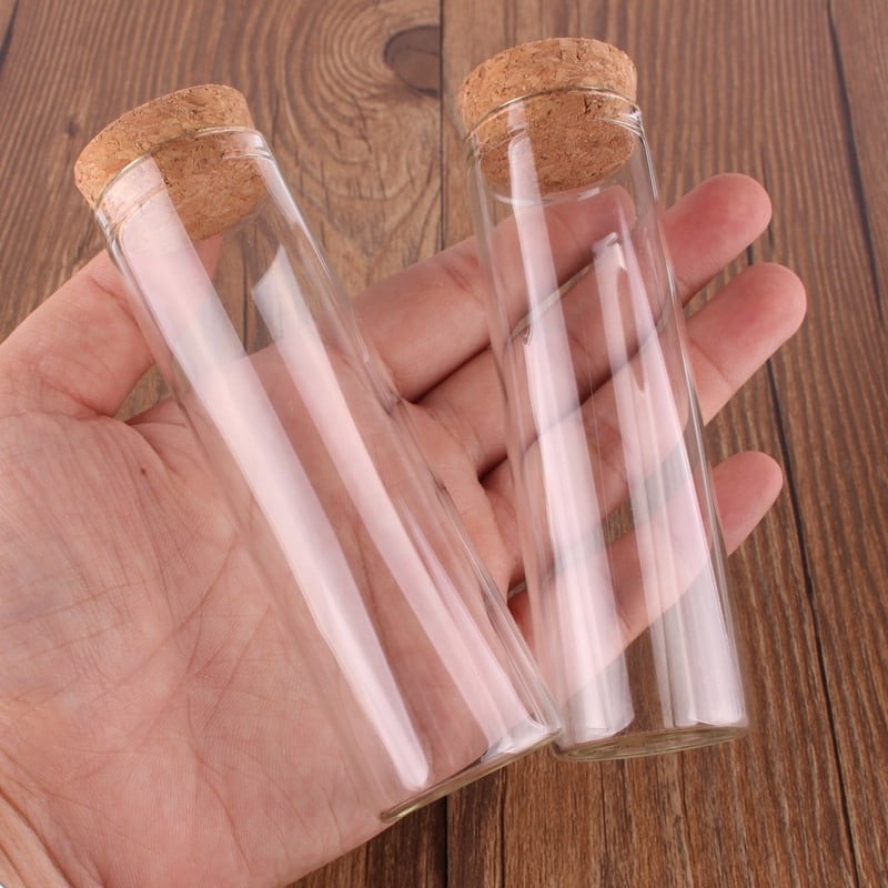 Glass Spice Jar with Cork Stopper 24 Pcs Set