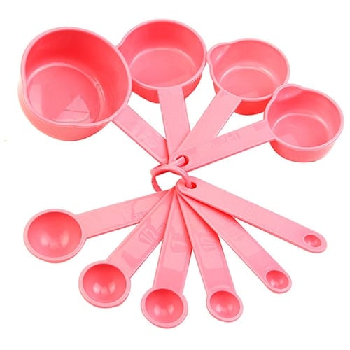 Pink Baking Measuring Cups / Spoons 10 pcs Set
