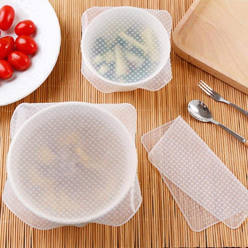 Fresh Keeping Food Silicone Wrap 4 Pcs Set