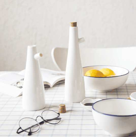 Mediterranean Style White Storage Bottles