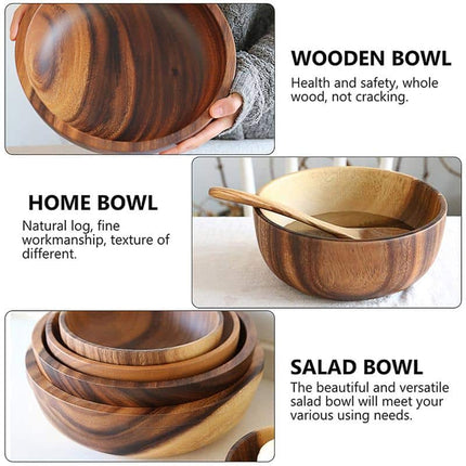 Kitchen Natural Wooden Salad Bowl - Wnkrs