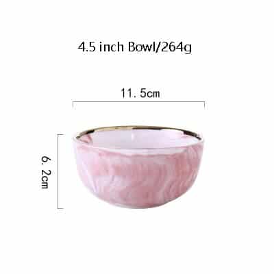 Pink Marbe Designed Porcelain Dinner Plates - Wnkrs