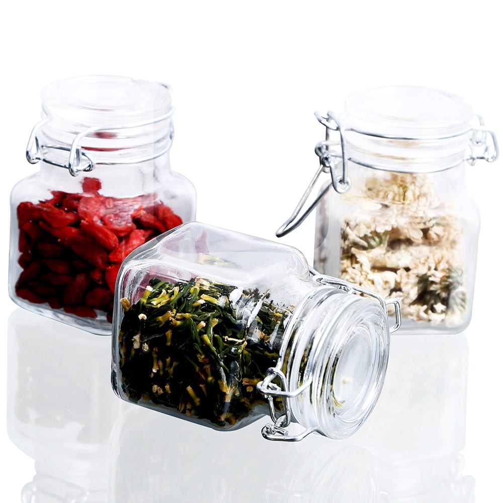 Square Spice Jar with Leak Proof Lid