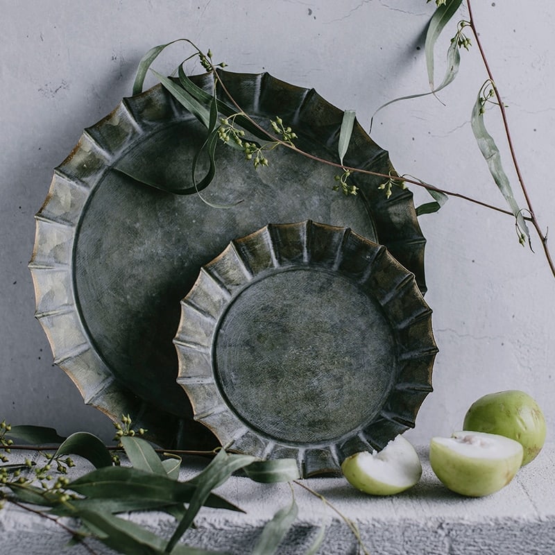 Green Metal Storage Tray