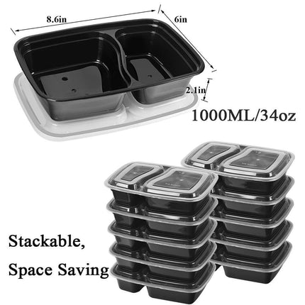 Disposable Plastic Containers with Lid 10 pcs Set - Wnkrs