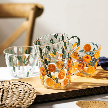 Cactus / Orange Glass Tea Cup - Wnkrs