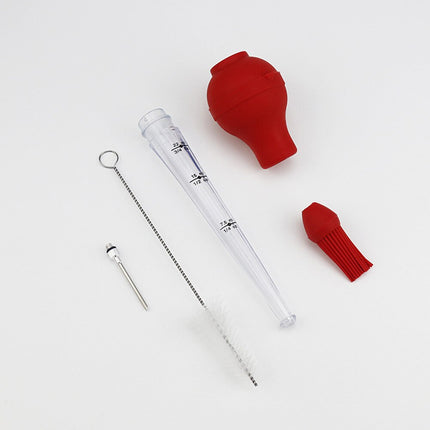 Red Silicone BBQ Dropper with Cleaning Brush - wnkrs