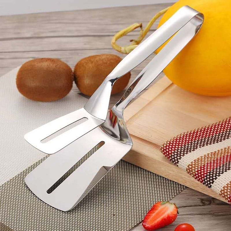 Stainless Steel Spatula-Style Kitchen Tongs