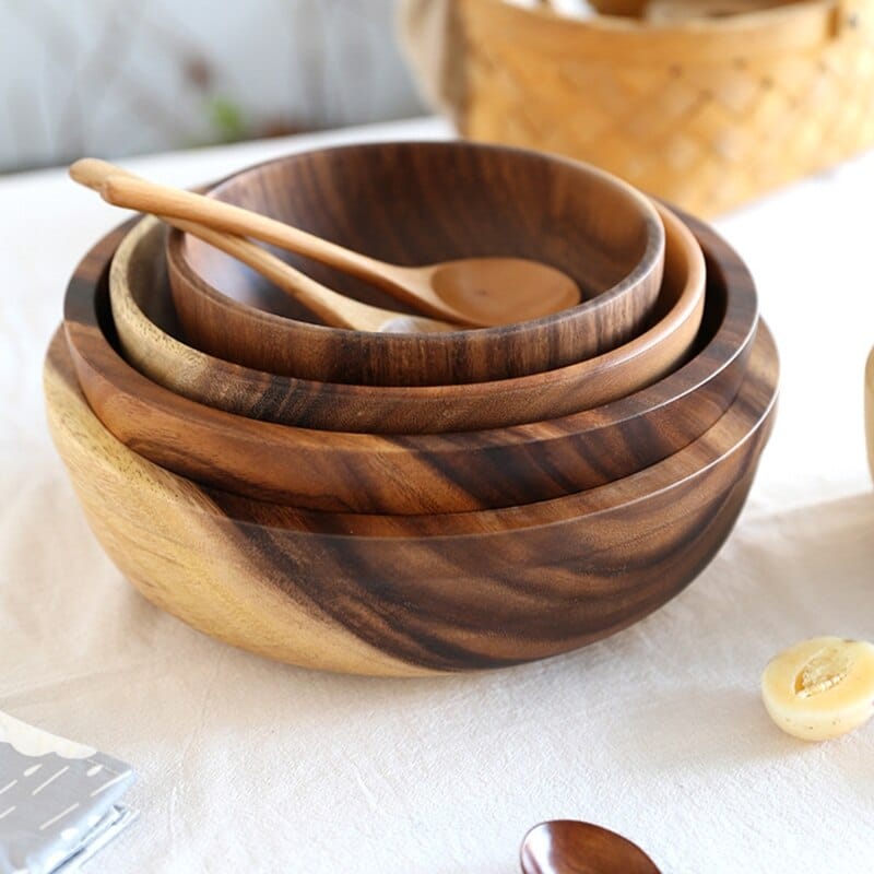 Zebra Pattern Wooden Bowl