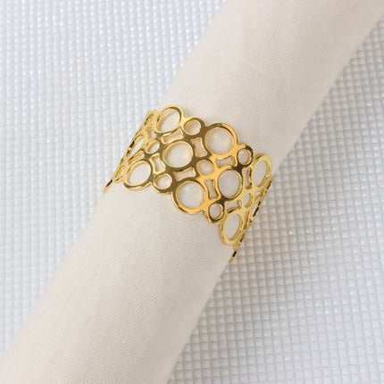 12 Round Napkin Rings in Gold and Silver - wnkrs