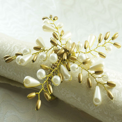Set of 12 Pearl Flower Napkin Rings - wnkrs