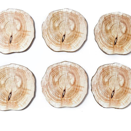 Natural Wood Cup Coaster 6 Pcs Set - wnkrs