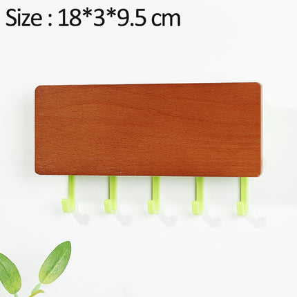 Wall Mounted Wood Colored Rack with Hooks - wnkrs