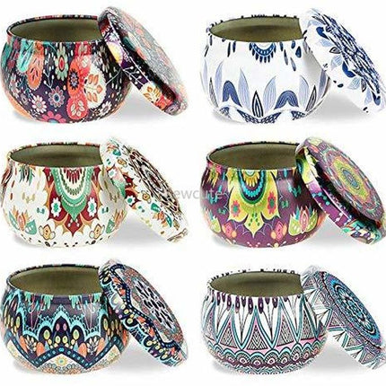 Candle Tin Jars 6 Pcs Set - Wnkrs